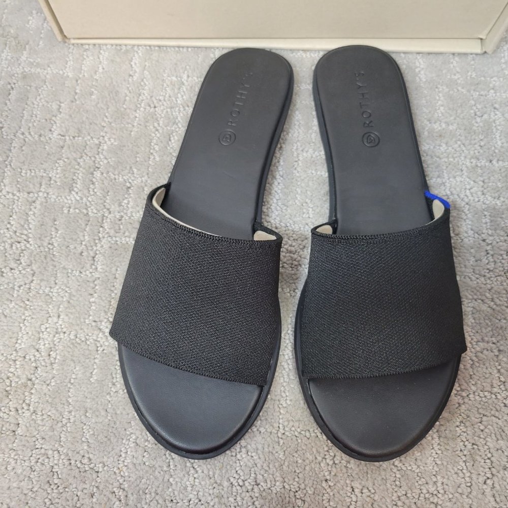 Rothy's The Slide Black Slip On Flats Sandals Women's Size US 5.5,7.5,8,10.5,11 - Picture 4 of 9